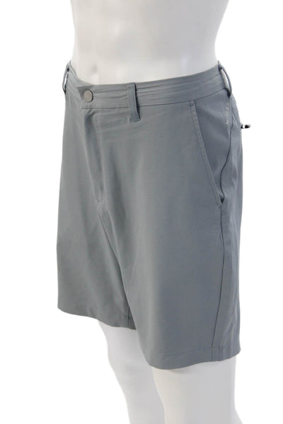 Bonobos Men Chino Shorts Gray Cotton Button Fly Size 35