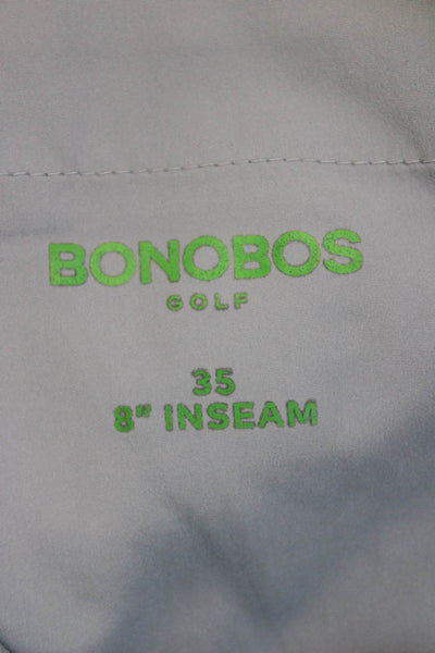 Bonobos Men Chino Shorts Gray Cotton Button Fly Size 35