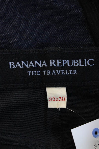 Banana Republic Mens Black Classic Pants Button Closure Size 33