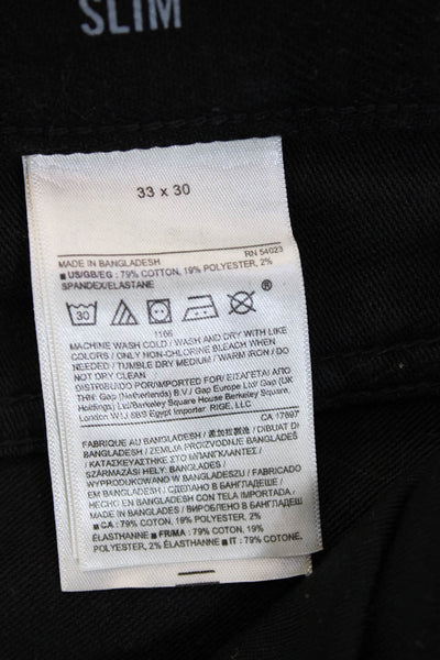 Banana Republic Mens Black Classic Pants Button Closure Size 33