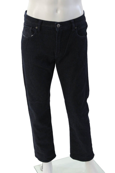 Banana Republic Mens Straight Jeans Dark Blue Cotton Blend Size 33