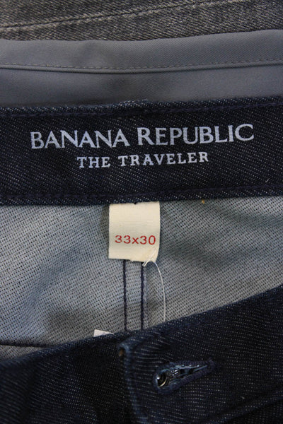 Banana Republic Mens Straight Jeans Dark Blue Cotton Blend Size 33