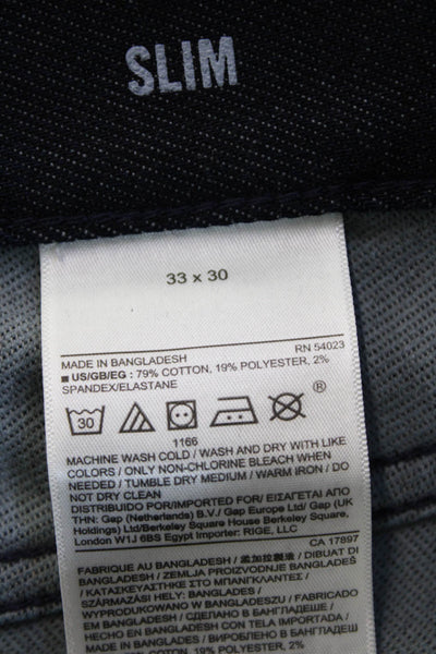 Banana Republic Mens Straight Jeans Dark Blue Cotton Blend Size 33