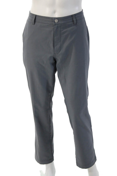 Bonobos Mens Chino Dress Pants Gray 100% Polyester Solid Fall Size 35