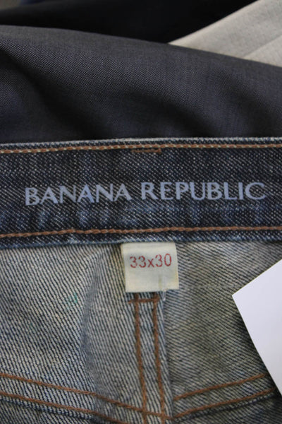 Banana Republic Mens Straight Dark Blue Cotton Jeans Size 33