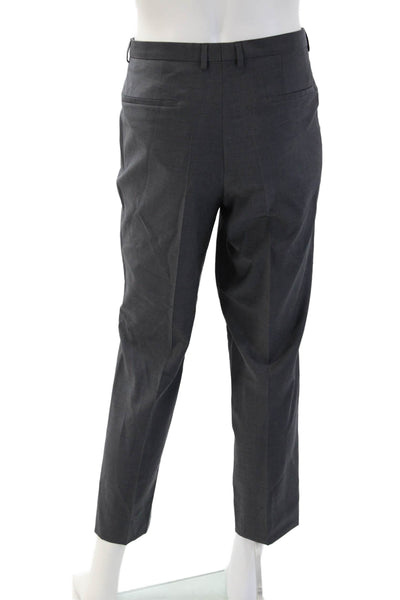 Hugo Hugo Boss Mens Dark Gray Ankle Dress Pants Virgin Wool Size 36