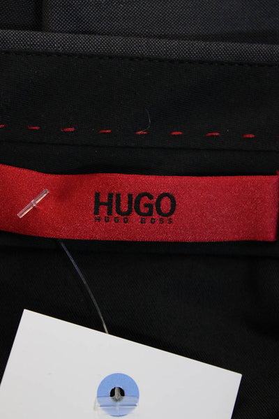 Hugo Hugo Boss Mens Dark Gray Ankle Dress Pants Virgin Wool Size 36