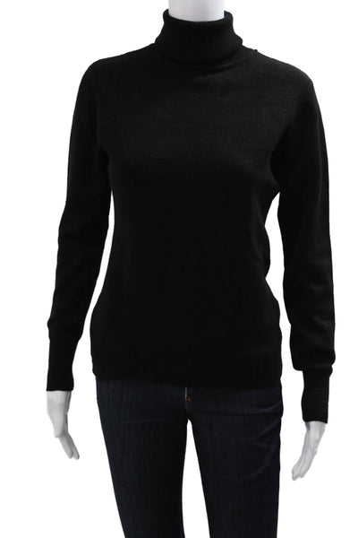 Natacha Unisex Turtleneck Pullover Black Viscose Blend Long Sleeve Size S