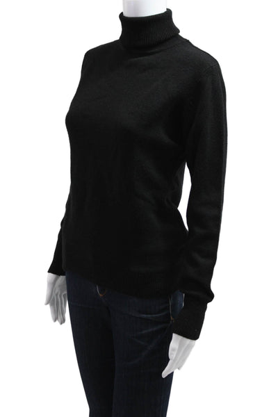 Natacha Unisex Turtleneck Pullover Black Viscose Blend Long Sleeve Size S