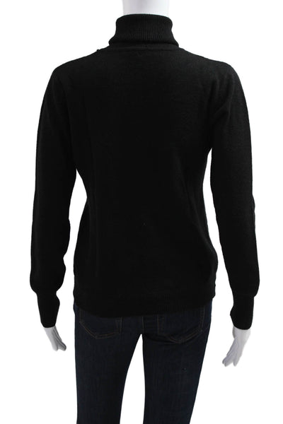 Natacha Unisex Turtleneck Pullover Black Viscose Blend Long Sleeve Size S