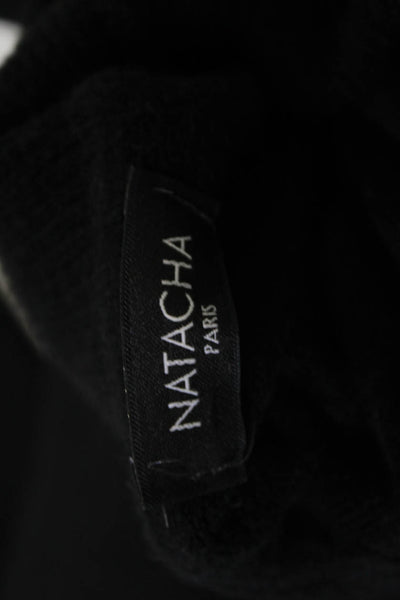 Natacha Unisex Turtleneck Pullover Black Viscose Blend Long Sleeve Size S