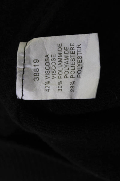 Natacha Unisex Turtleneck Pullover Black Viscose Blend Long Sleeve Size S