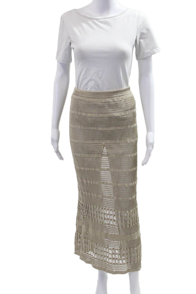 Peixoto Swim Womens Beige Maxi Straight Pencil Skirt Size S
