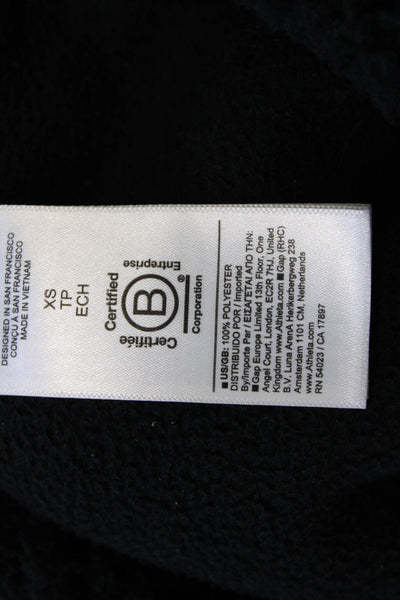 Athleta Womens Black Pullover Sweatshirt Mock Neck Zip Polyester Petite Size XS