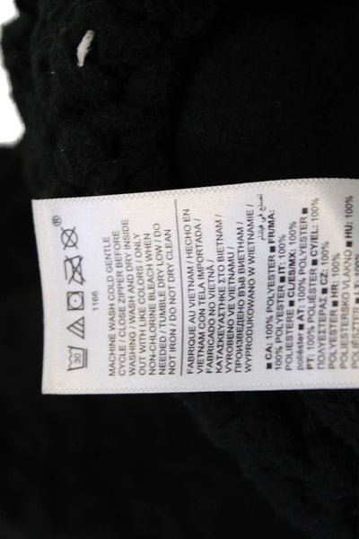 Athleta Womens Black Pullover Sweatshirt Mock Neck Zip Polyester Petite Size XS