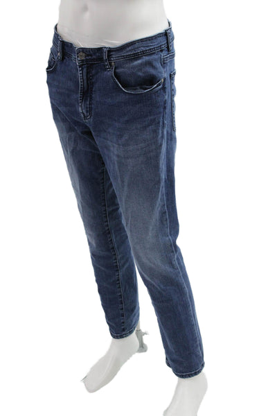 Liverpool Los Angeles Mens Straight Tapered Dark Blue Jeans Button Fly Size 34