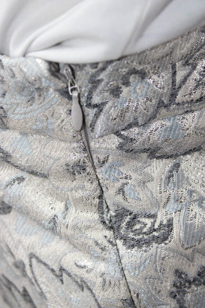Moncler Womens Gray Floral Flare Mini Skirt Size 42
