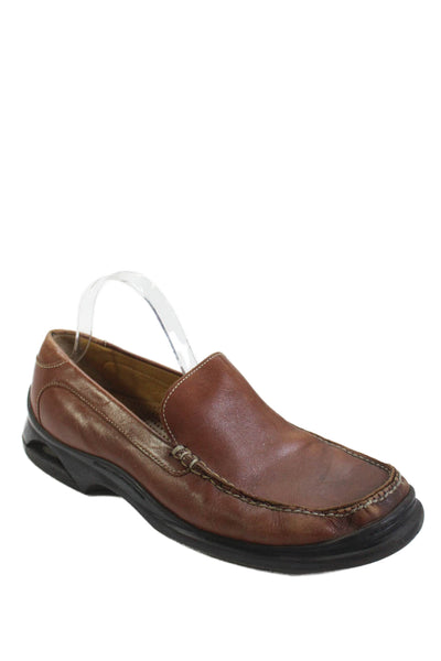 Cole Haan Mens Leather Square Toe Slip On Loafers Brown Size 10.5
