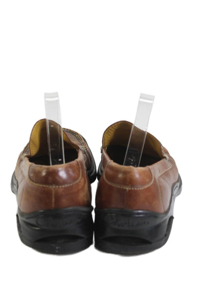 Cole Haan Mens Leather Square Toe Slip On Loafers Brown Size 10.5