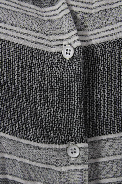 Bella Dahl Womens Dark Gray Striped Shirt Dress 3/4 Sleeve Size XS