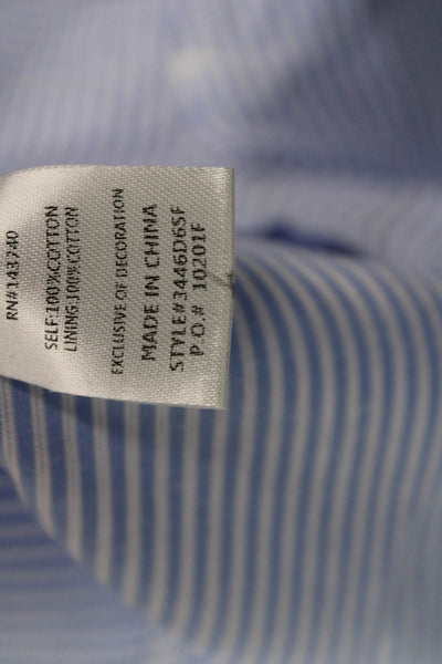 English Factory Women Shift Shirt Dress Light Blue Striped Sleeveless Size S