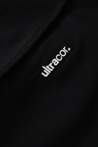 Ultracor Women Bomber Jacket Black Camo Zip Crew Neck Long Sleeve Size S