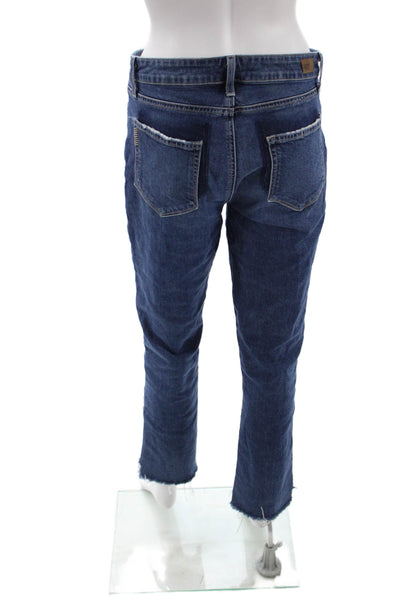 Paige Women Cropped Ankle Dark Blue High Rise Jeans Size 28