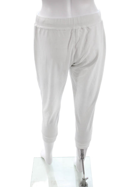 Sundays Womens Capri Jogger Sweatpants White Drawstring Size 1