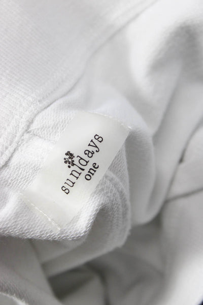 Sundays Womens Capri Jogger Sweatpants White Drawstring Size 1