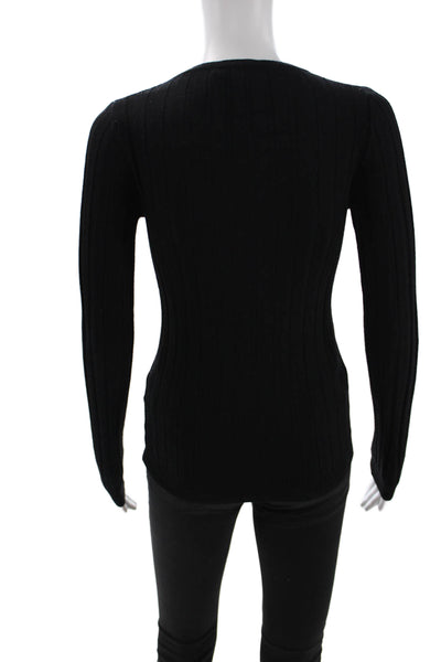 Saks Fifth Avenue Women Crewneck Pullover Sweater Black Wool Size XS
