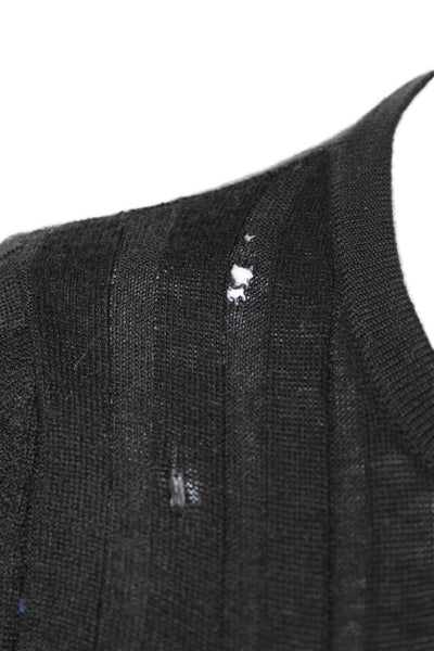 Saks Fifth Avenue Women Crewneck Pullover Sweater Black Wool Size XS