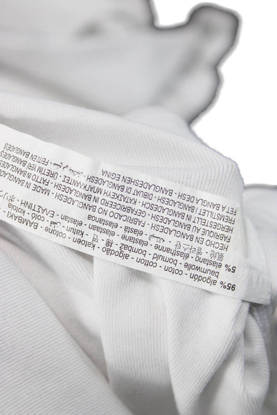 Zara Women Cropped Basic T-Shirt White Cotton Short Sleeve Crew Neck Size S