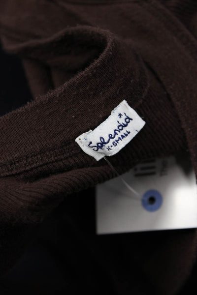 Splendid Women Basic Round Neck Tank Brown Size XS