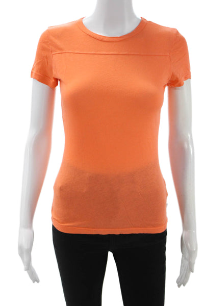Standard James Perse Women Orange Cotton Crewneck Tee Size 1