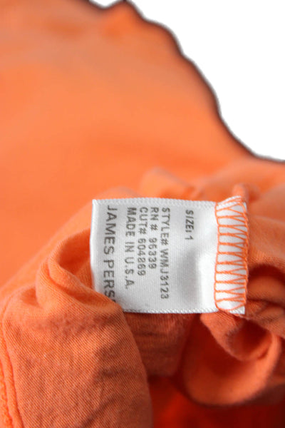 Standard James Perse Women Orange Cotton Crewneck Tee Size 1