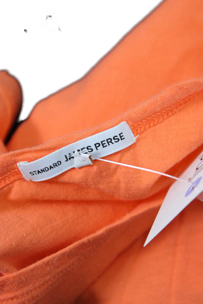 Standard James Perse Women Orange Cotton Crewneck Tee Size 1