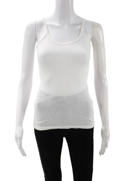 C&C California Women White Cotton Camisole Sleeveless Round Neck Size XS