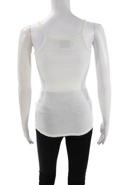 C&C California Women White Cotton Camisole Sleeveless Round Neck Size XS