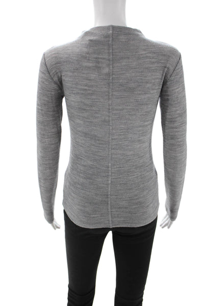 Vince Unisex Gray Wool Blend Mock Neck Pullover Long Sleeve Size XS
