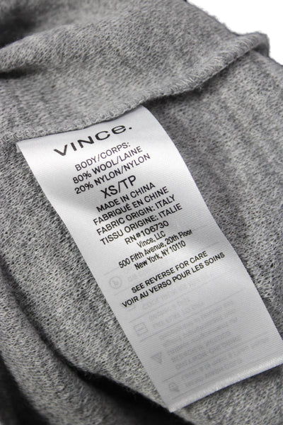 Vince Unisex Gray Wool Blend Mock Neck Pullover Long Sleeve Size XS