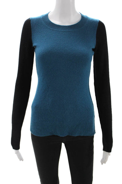 Scoop NYC Women Pullover Cashmere Crewneck Long Sleeve Black Sweater Size S