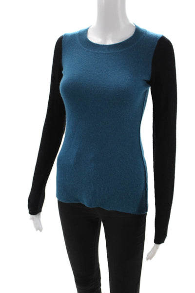 Scoop NYC Women Pullover Cashmere Crewneck Long Sleeve Black Sweater Size S