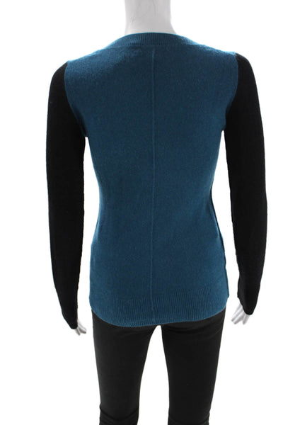 Scoop NYC Women Pullover Cashmere Crewneck Long Sleeve Black Sweater Size S
