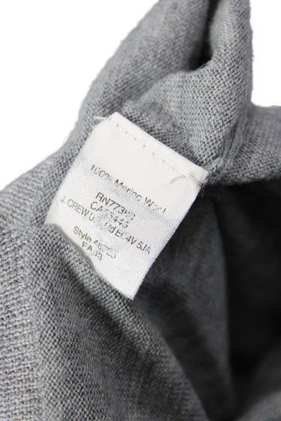 J Crew Unisex Gray Merino Wool Crew Neck 3/4 Sleeve Pullover Size 2XS