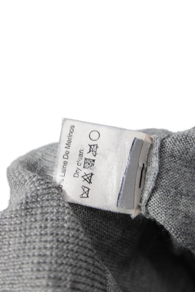 J Crew Unisex Gray Merino Wool Crew Neck 3/4 Sleeve Pullover Size 2XS