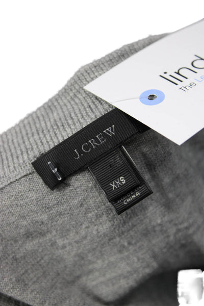J Crew Unisex Gray Merino Wool Crew Neck 3/4 Sleeve Pullover Size 2XS