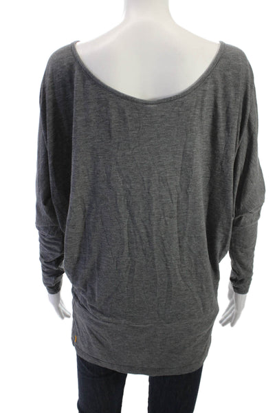 Lucy Womens Tunic Long Sleeve Round Neck Dark Gray Size S