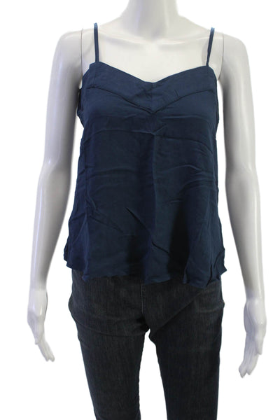 PJ Salvage Womens Dark Blue V-Neck Rayon Camisole Sleeveless Size S