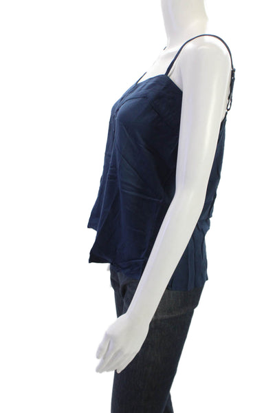 PJ Salvage Womens Dark Blue V-Neck Rayon Camisole Sleeveless Size S