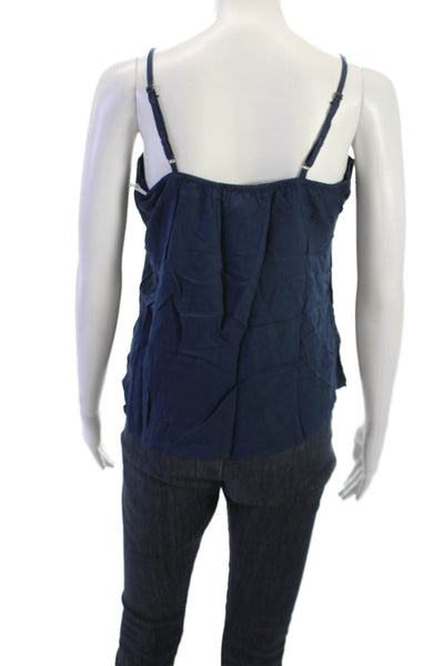 PJ Salvage Womens Dark Blue V-Neck Rayon Camisole Sleeveless Size S